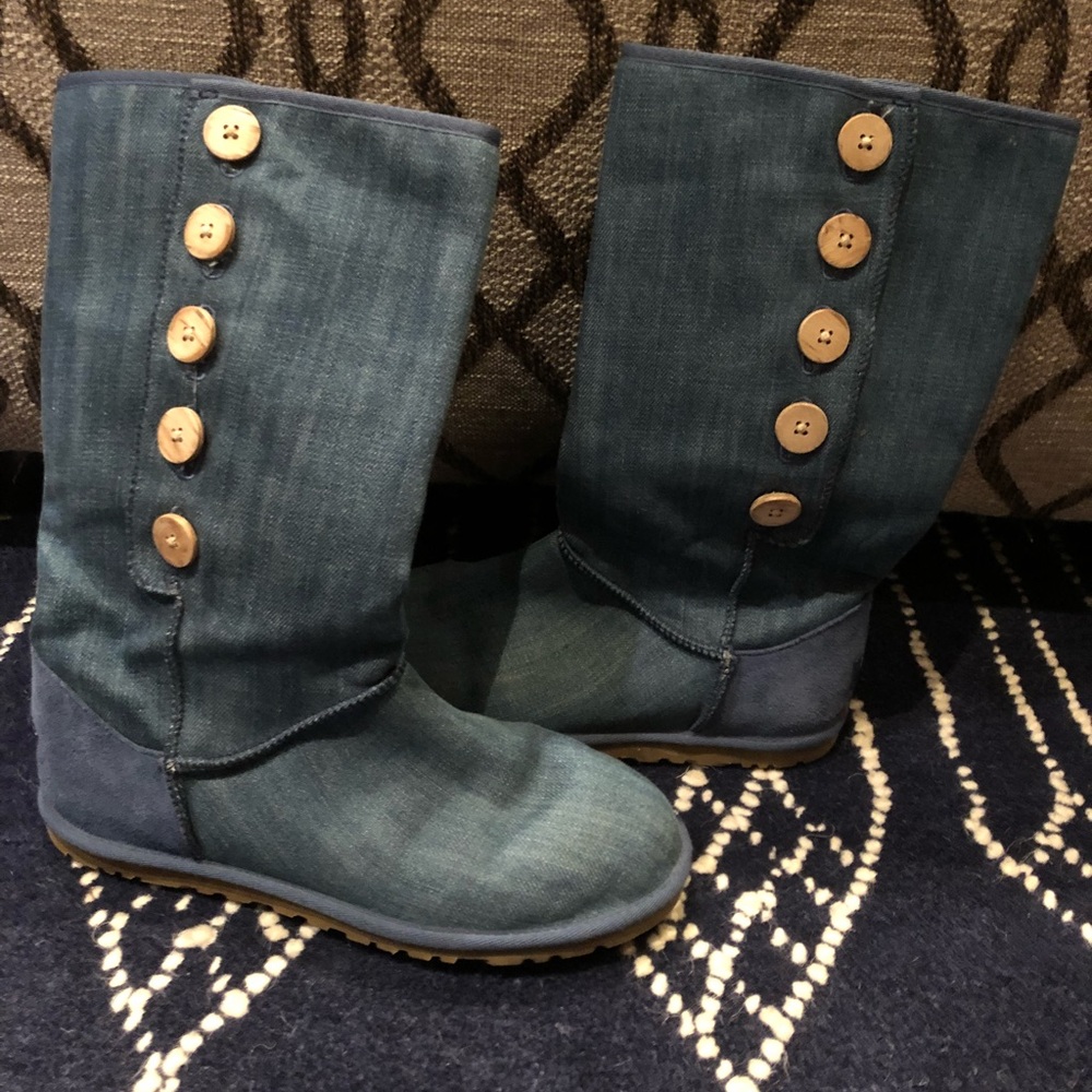 UGG denim boots. ONLY WORN ONCE.